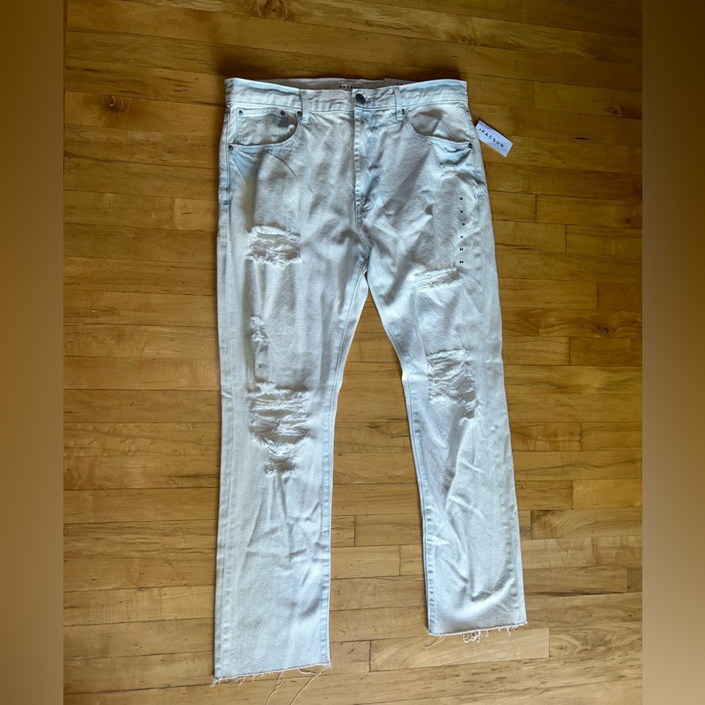 PacSun Light Colored Vintage Loose Ripped Jeans